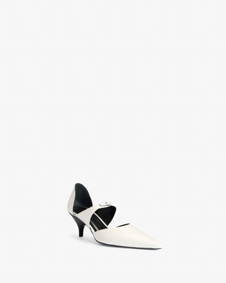 Role Pump in White Leather - Second Image