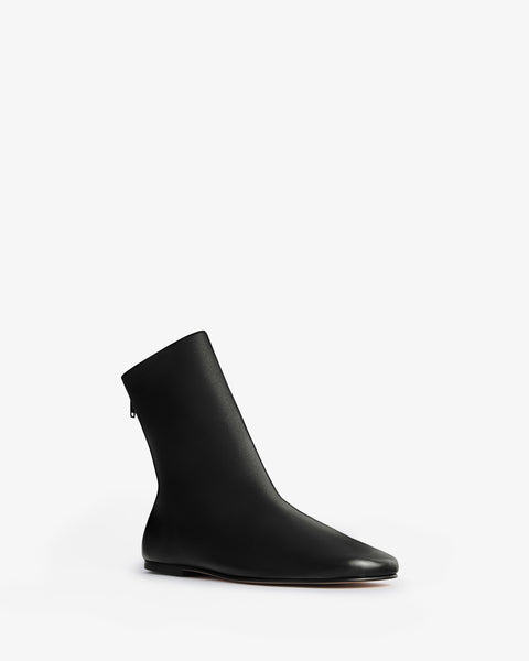 floor ankle boot in black leather - Second Image