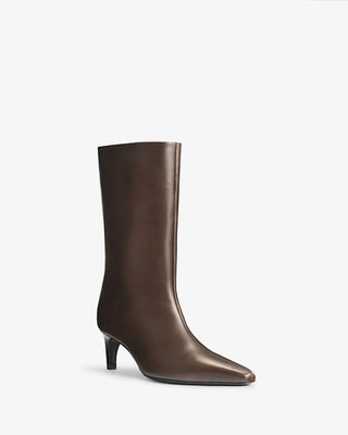 Cave Mid Calf Boot in Mocha Leather - Second Image