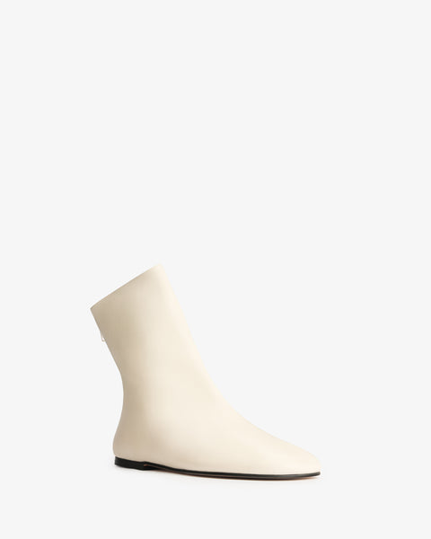 floor ankle boot in white leather - Second Image