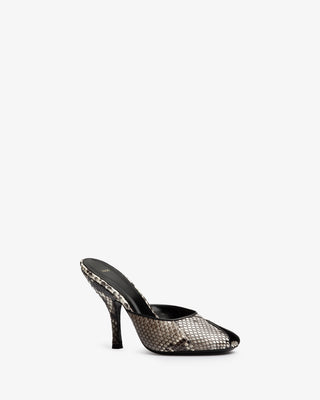 Date Mule in Stone Python Leather - Second Image