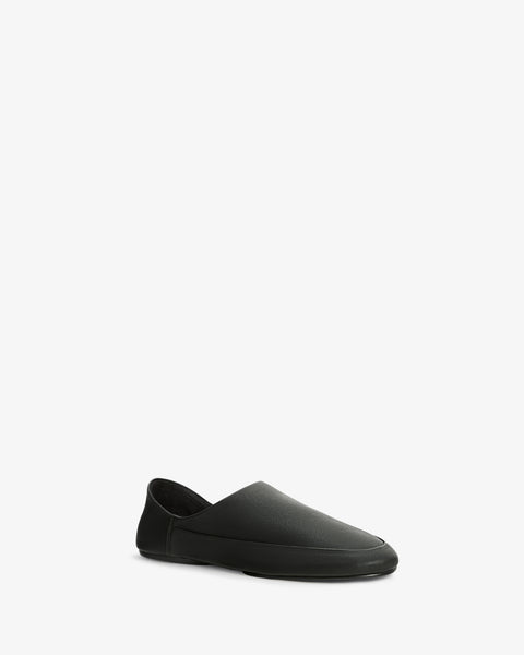 floor slipper in black leather - Second Image