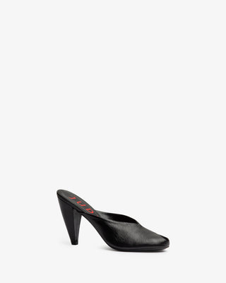Paw Mule in Black Leather - Second Image