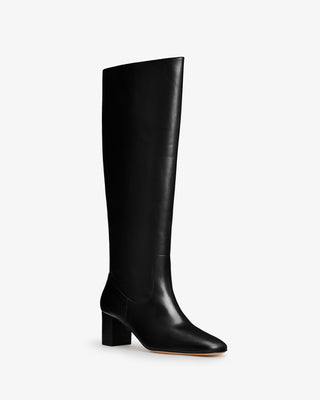 rook knee boot in black leather - Second Image