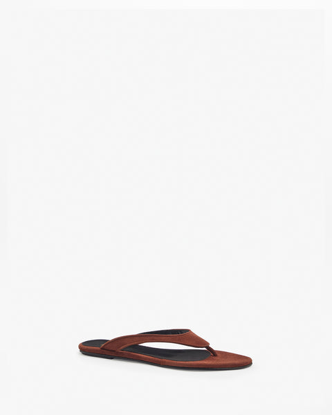 Rue Sandal in Brown Suede Leather