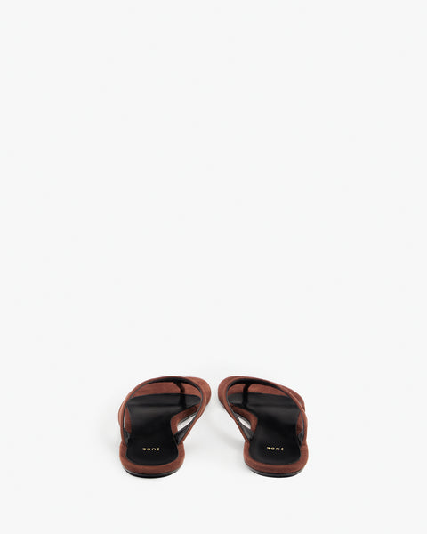 Rue Sandal in Brown Suede Leather