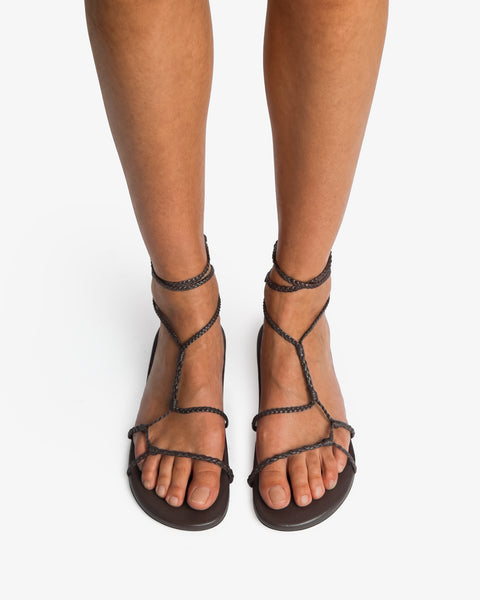Atlas Flat Brown Woven Leather