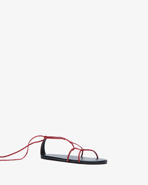 Atlas Flat Red Woven Leather