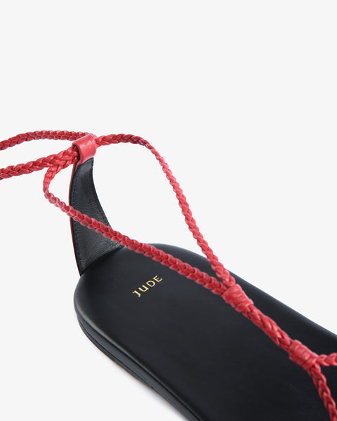 Atlas Flat Red Woven Leather