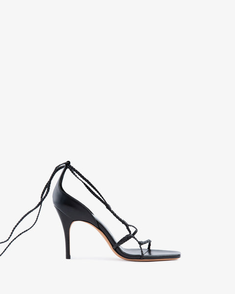 Atlas Sandal Black Woven Leather