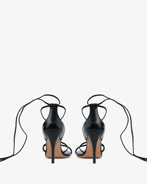 Atlas Sandal Black Woven Leather