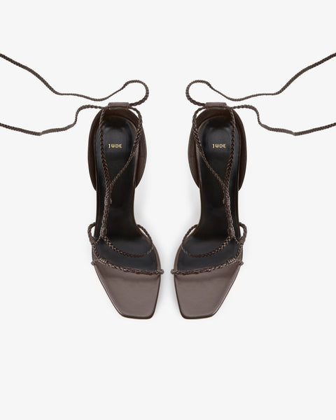 Atlas Sandal Brown Woven Leather