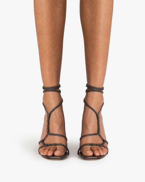 Atlas Sandal Brown Woven Leather