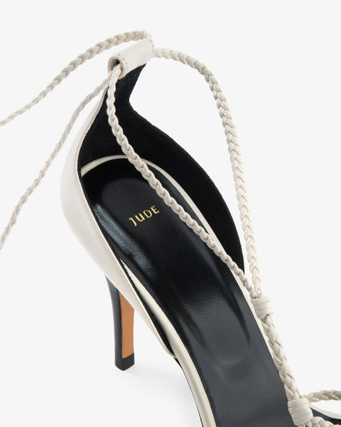 Atlas Sandal Off-White Woven Leather