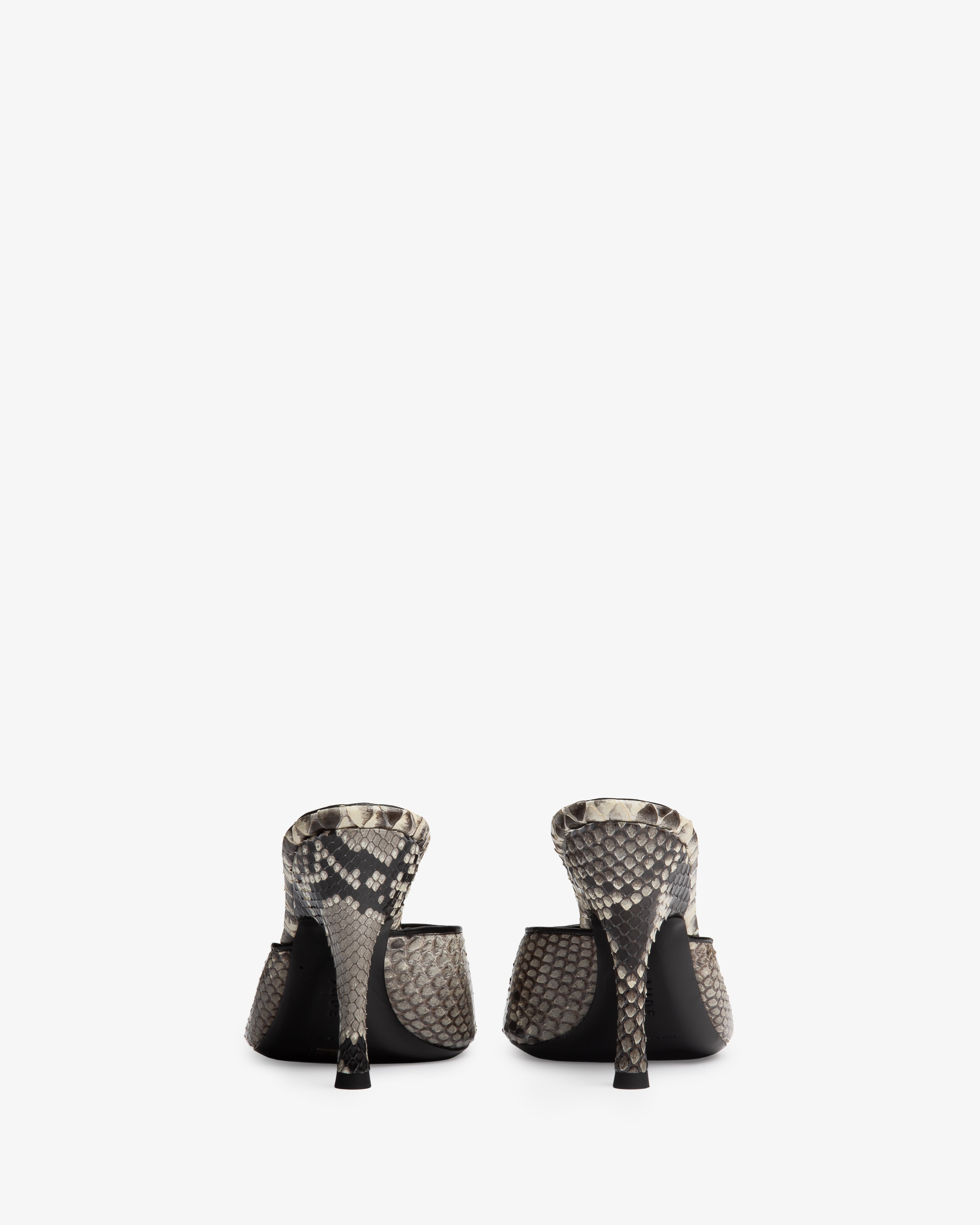 Date Mule in Stone Python Leather – JUDE