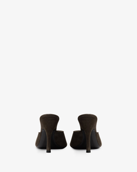 Date Mule in Cacao Suede Leather