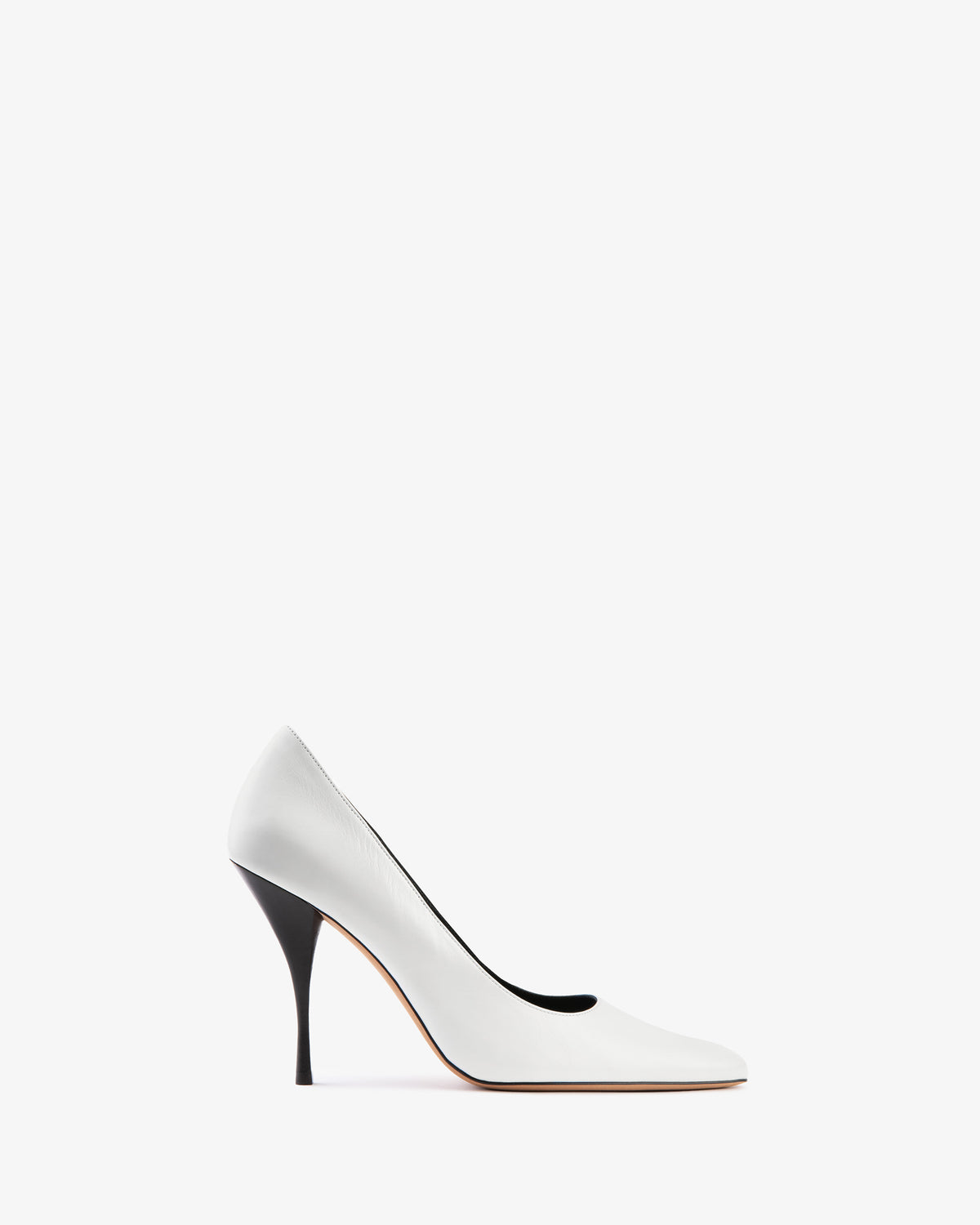 Bank Pump White Creased Leather