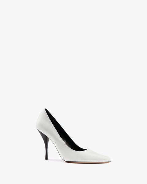 Bank Pump White Creased Leather