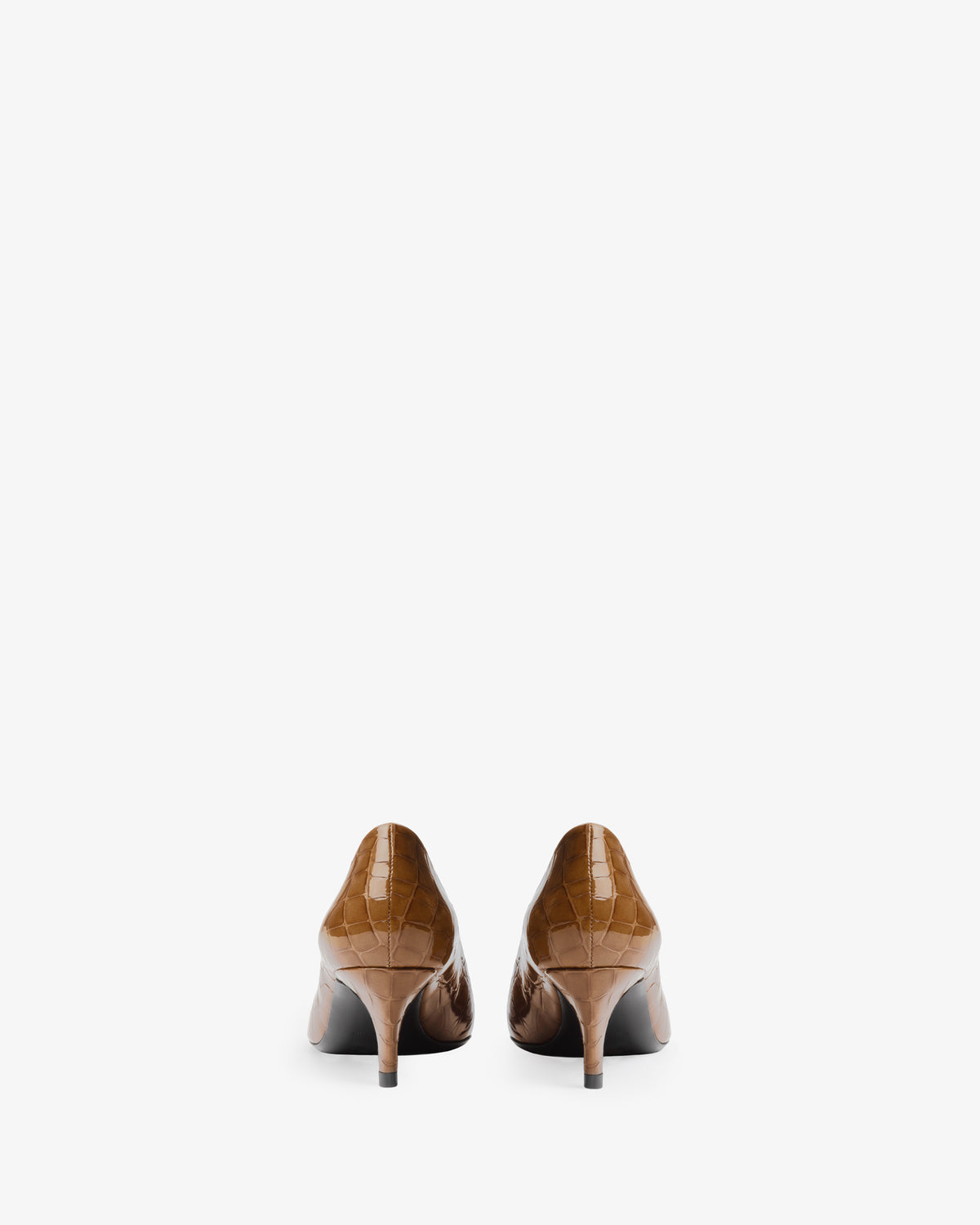 Blade Pump in Brown Croc Embossed Leather