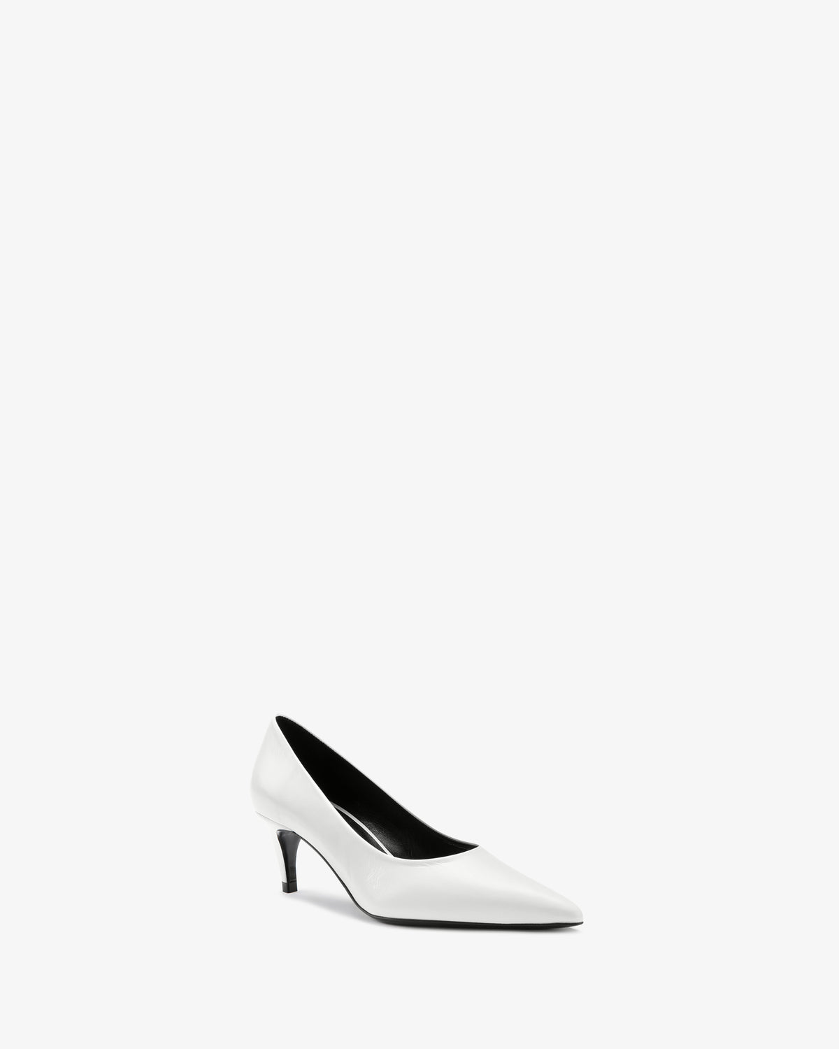 Blade Pump White Creased Leather