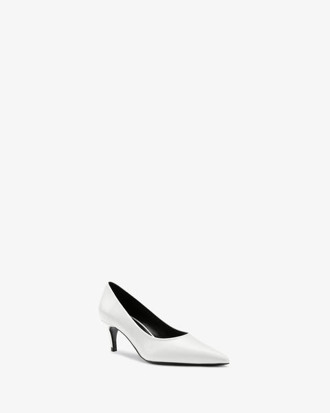 Blade Pump White Creased Leather