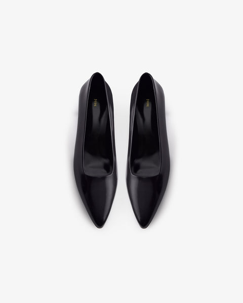 Bonnie Pump Black Brushed Leather
