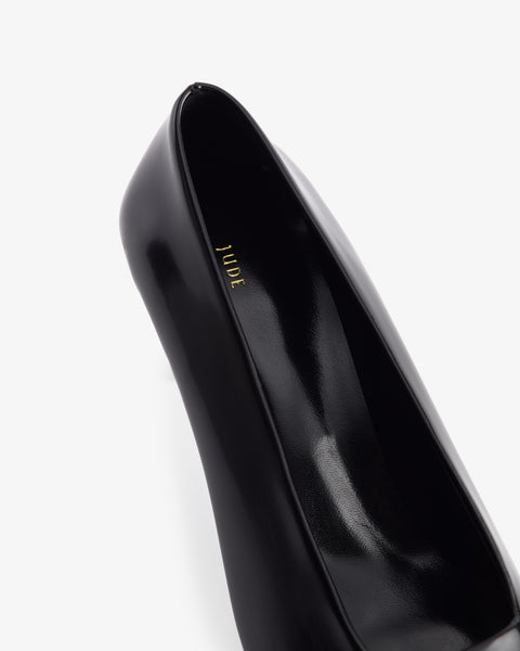 Bonnie Pump Black Brushed Leather
