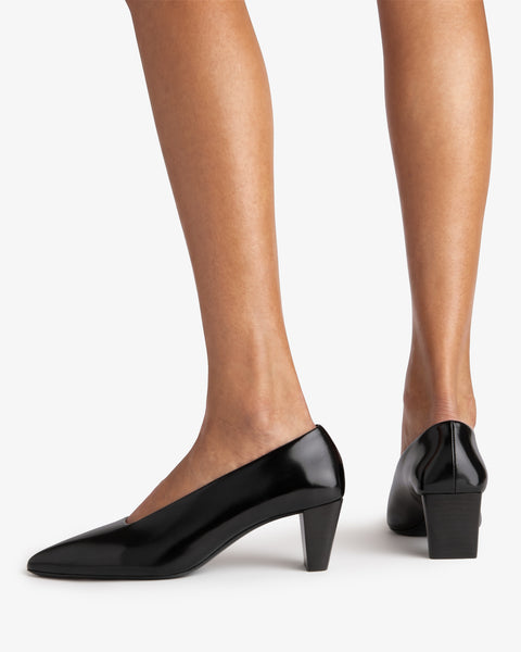 Bonnie Pump Black Brushed Leather