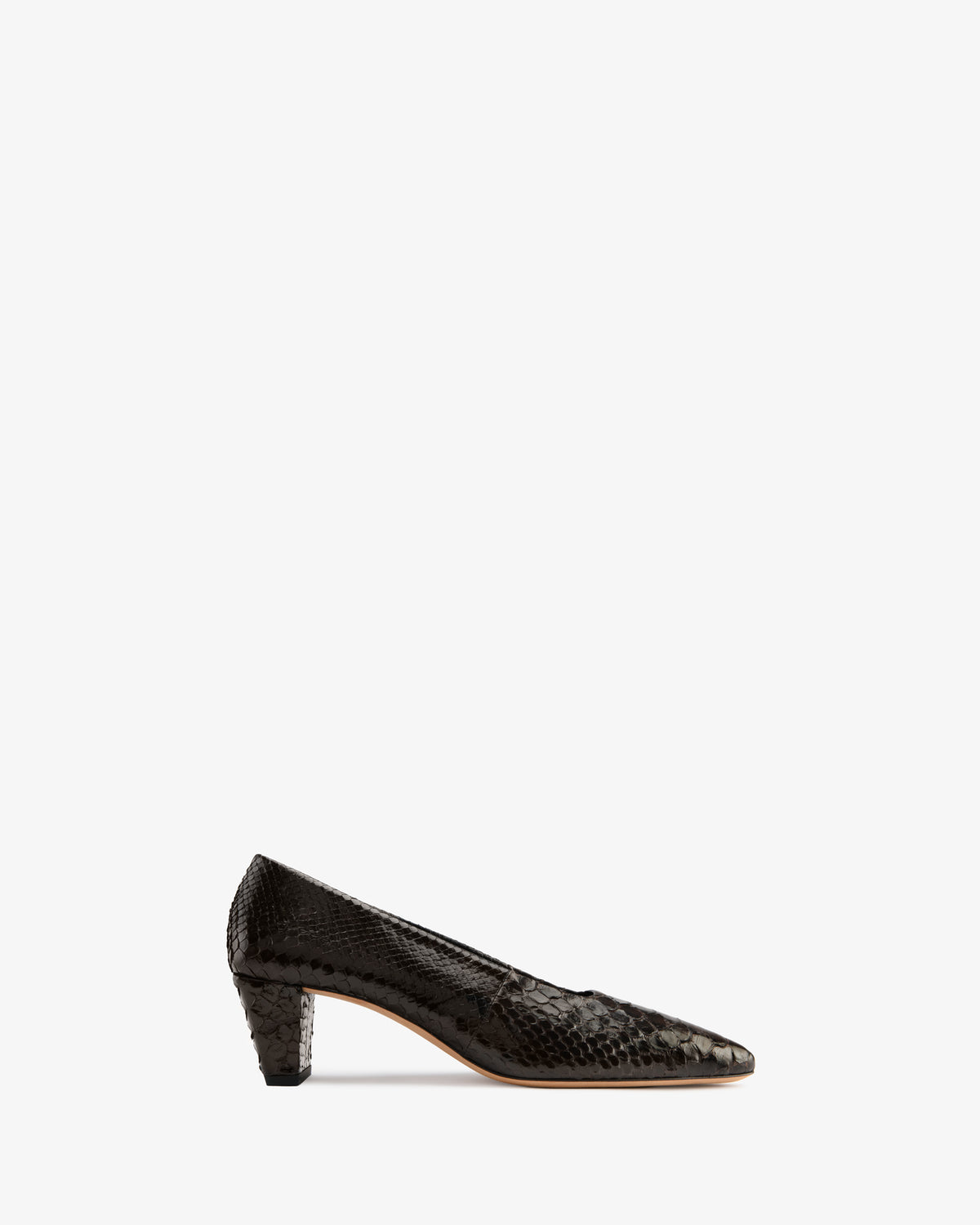 Bonnie Pump Espresso Python Leather