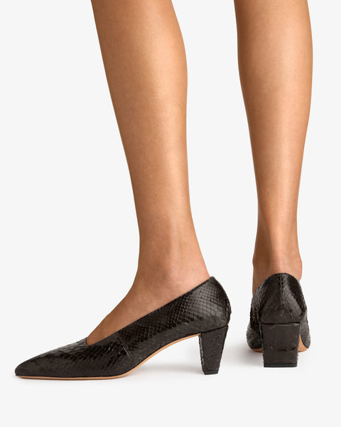 Bonnie Pump Espresso Python Leather