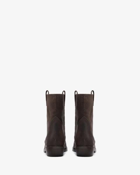 Cas Ankle Boot Dark Brown Suede Leather