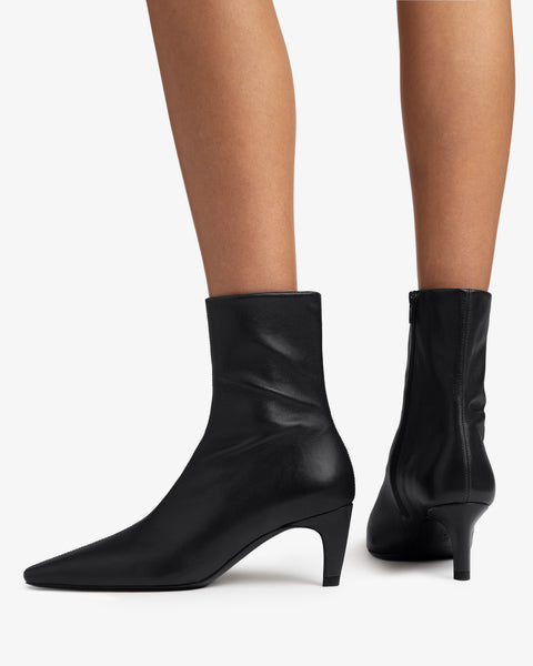 Cave Ankle Boot in Black Stretch Leather