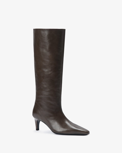 Cave Knee Boot in Mocha Leather - Second Image