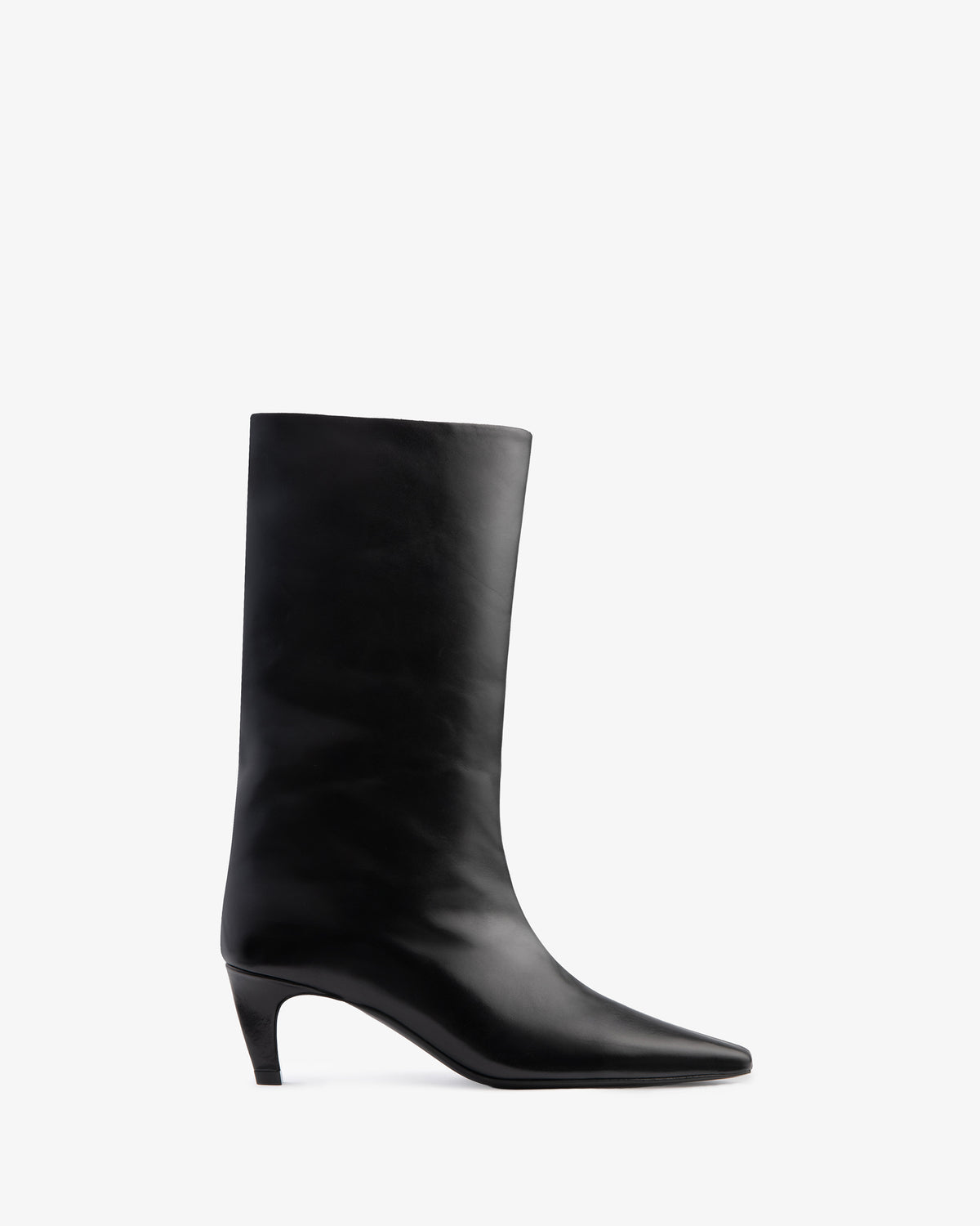 Cave Mid Calf Boot Black Nappa Leather