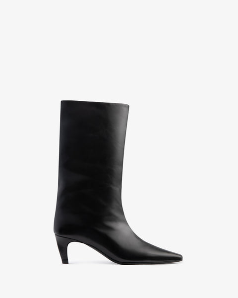 Cave Mid Calf Boot Black Nappa Leather