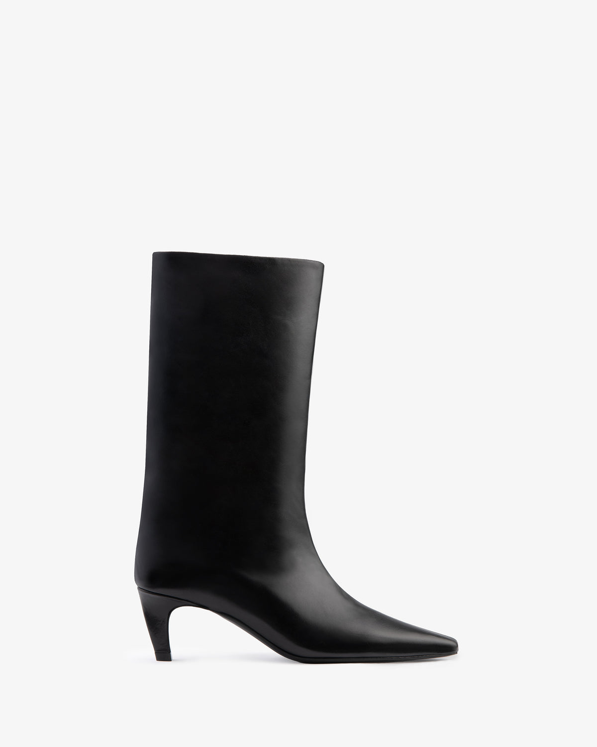 Cave Mid Calf Boot Black Nappa Leather