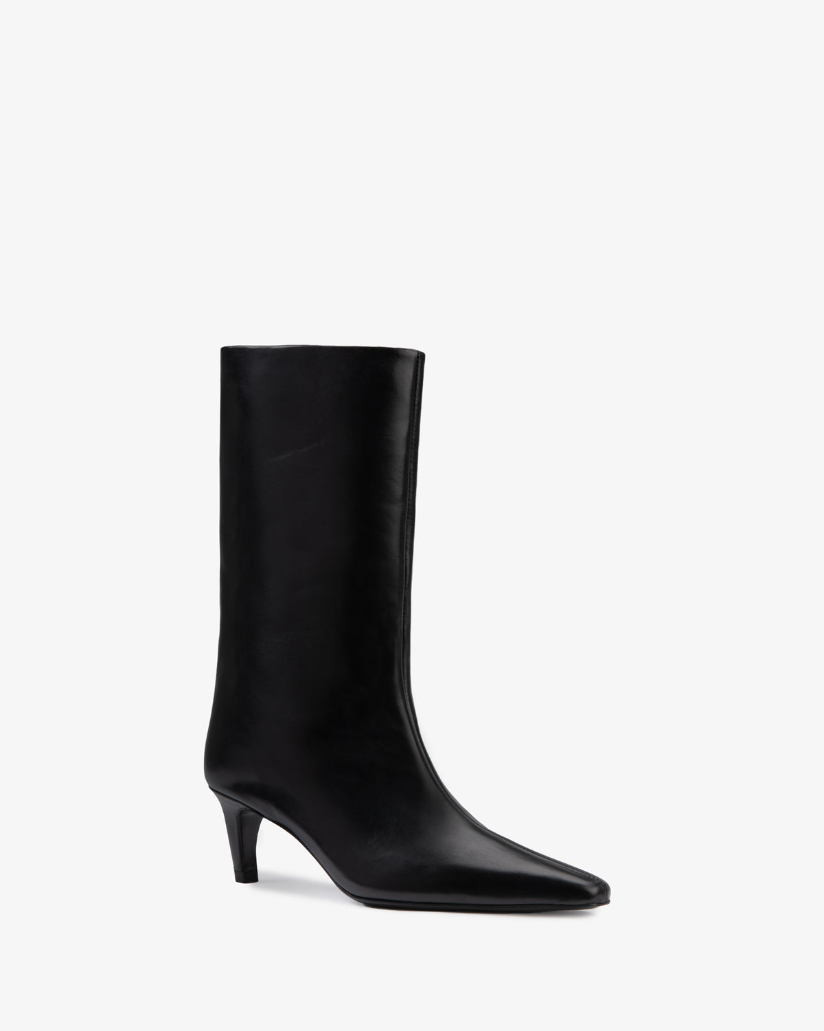 Cave Mid Calf Boot Black Nappa Leather