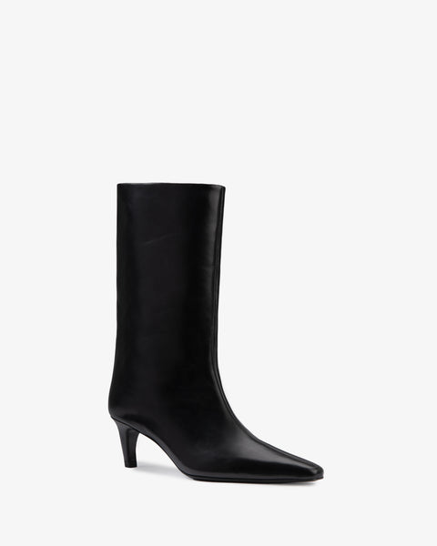 Cave Mid Calf Boot Black Nappa Leather