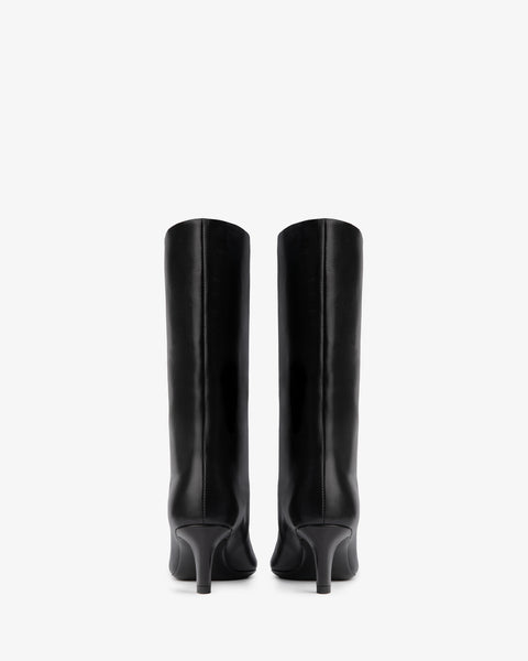 Cave Mid Calf Boot Black Nappa Leather