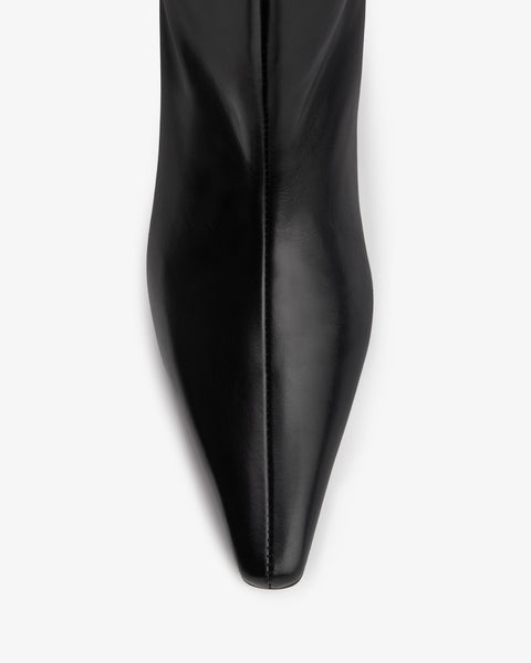 Cave Mid Calf Boot Black Nappa Leather