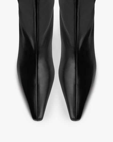 Cave Mid Calf Boot Black Nappa Leather