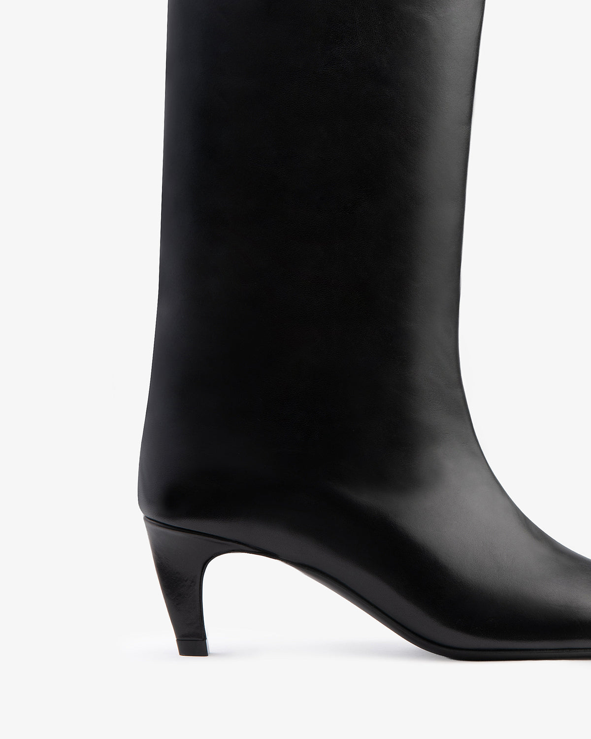 Cave Mid Calf Boot Black Nappa Leather