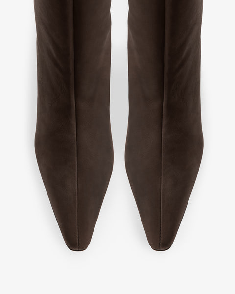 Cave Mid Calf Boot Brown Nubuck Leather
