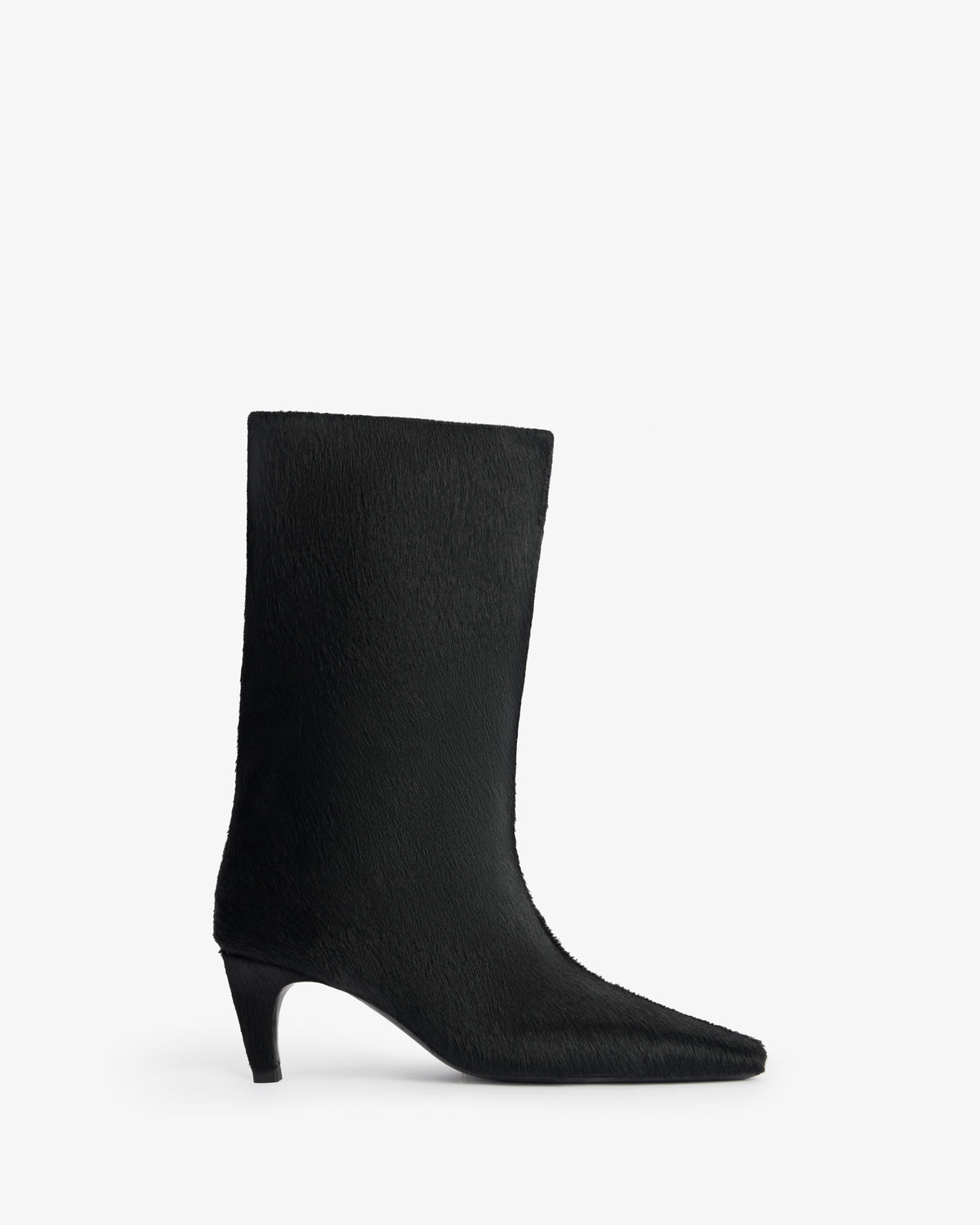 Cave Mid Calf Boot in Black Pony Leather Cave Mid Calf Boot in Black Pony Leather