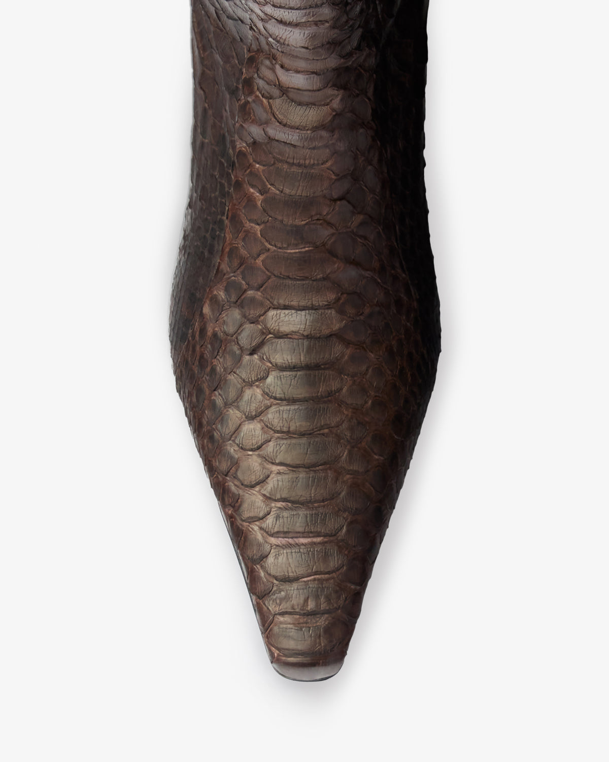 Cave Mid Calf Boot in Dark Brown Python Leather
