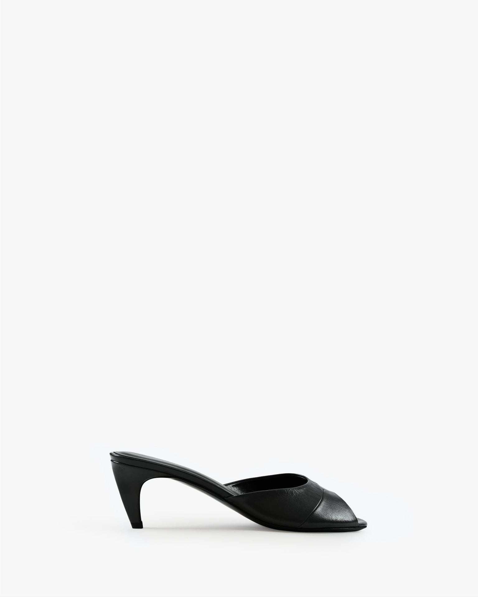 Cave Mule in Black Creased Leather – JUDE
