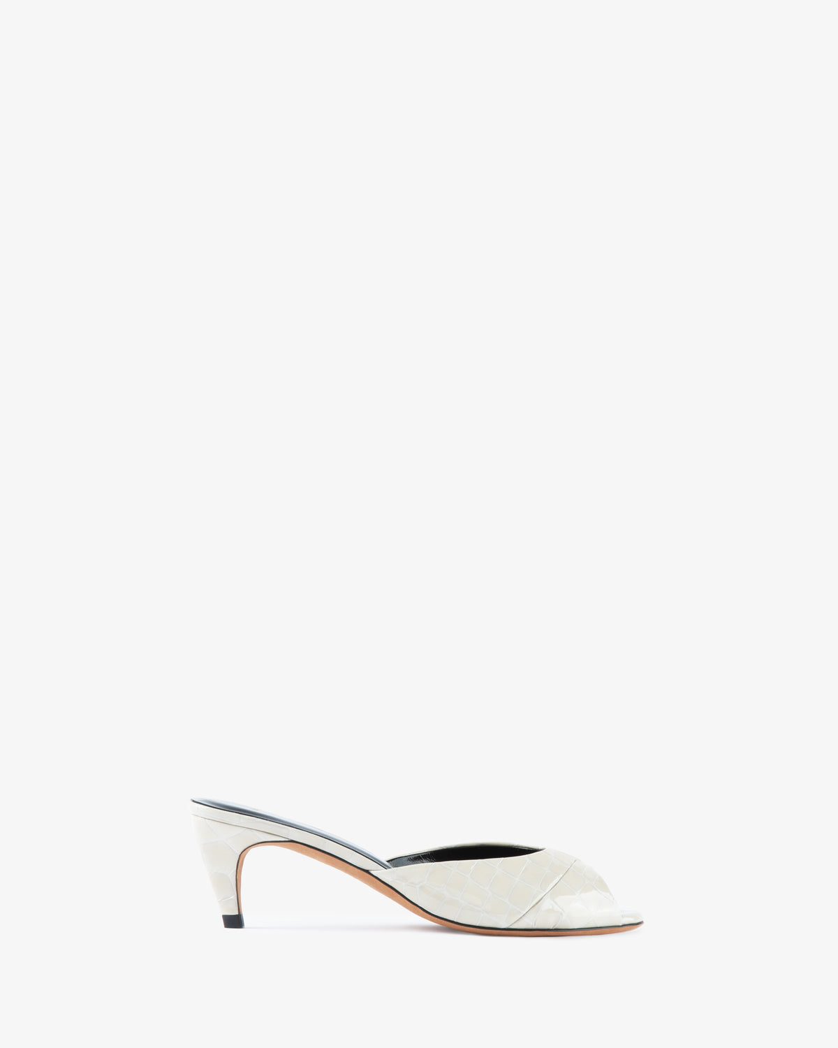 Cave Mule Cream Croc Embossed leather