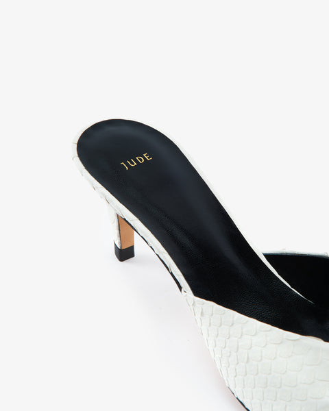 Cave Mule White Python Leather