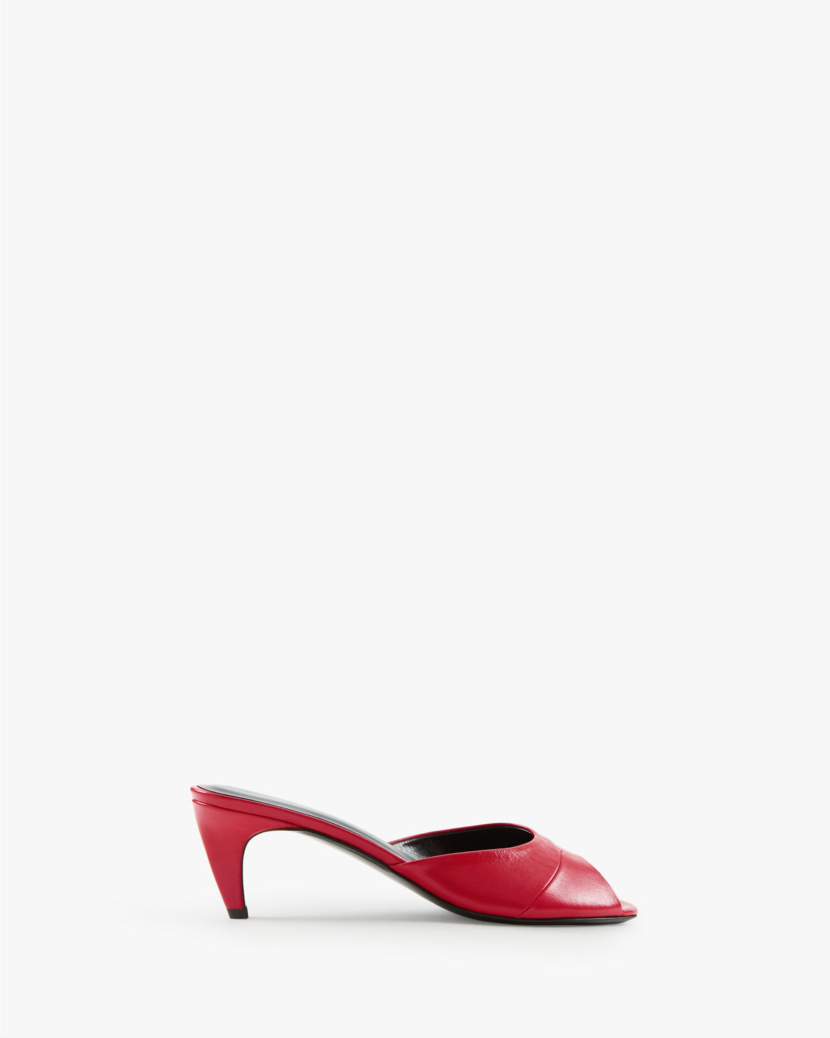 Cave Mule in Red Creased Leather