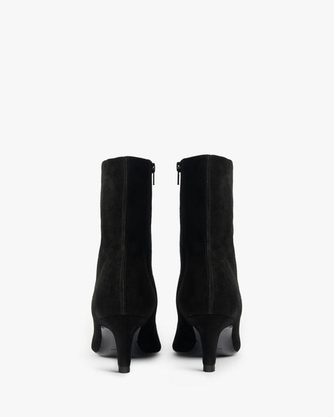 Cave Ankle Boot in Black Stretch Suede Leather